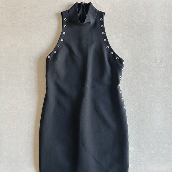 Cinq à Sept Ava Mock-Neck Crepe Grommet Dress ASO Isabelle Lightwood - Picture 6 of 12